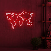 World Map Neon Sign