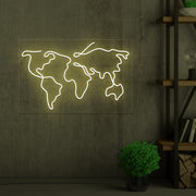 World Map Neon Sign