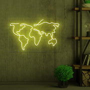 World Map Neon Sign