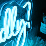 Would You Kindly Blue Neon Sign