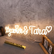 Xyavier And Tara Yellow Neon Sign