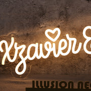 Xyavier And Tara Yellow Neon Sign