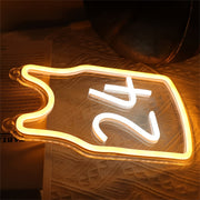 Yellow And White No 24 LED Neon Light