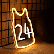 Yellow And White No 24 LED Neon Light