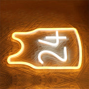 Yellow And White No 24 LED Neon Light