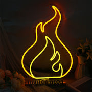 Yellow Flame Neon Sign