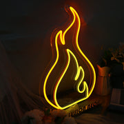 Yellow Flame Neon Sign