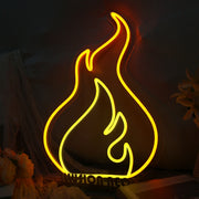 Yellow Flame Neon Sign