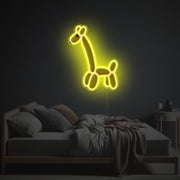 Yellow Giraffe Shaped Balloon LED Neon Acrylic Artwork