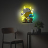 Yellow Heart Holding The Earth LED Neon Acrylic Artwork