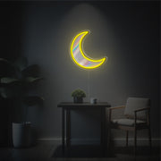 Yellow Missing Moon LED Neon Acrylic Artwork