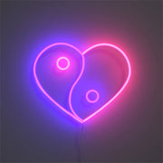 Yin and Yang Heart LED Neon Sign