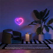 Yin and Yang Heart LED Neon Sign