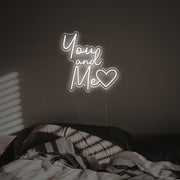 You And Me With Lovely Heart LED Neon Sign