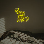 You And Me With Lovely Heart LED Neon Sign