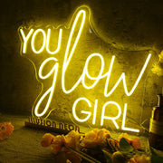 You Glow Girl Yellow Custom Neon Sign