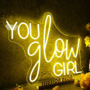 You Glow Girl Yellow Custom Neon Sign