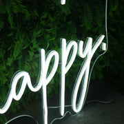 You Make Me Happy White Neon Sign