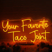 Your Favorite Taco Joint Orange Neon Sign