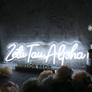 Zeta Tau Alpha White Neon Sign