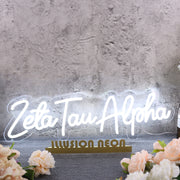 Zeta Tau Alpha White Neon Sign