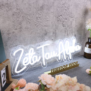 Zeta Tau Alpha White Neon Sign