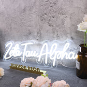 Zeta Tau Alpha White Neon Sign