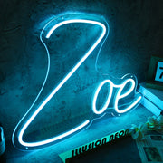 Zoe Blue LED Neon Sign