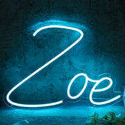 Zoe Blue LED Neon Sign