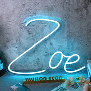 Zoe Blue LED Neon Sign