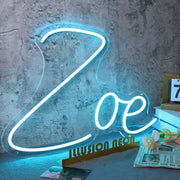 Zoe Blue LED Neon Sign