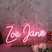 Zoe Jane Red Neon Sign