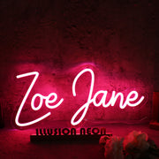 Zoe Jane Red Neon Sign