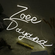 Zoee Dayana White Neon Sign