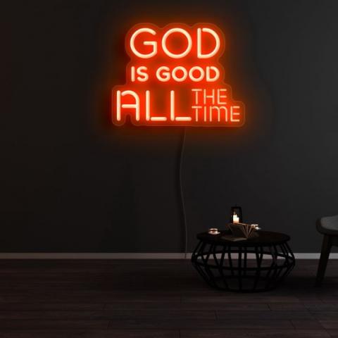 god is good neon sign