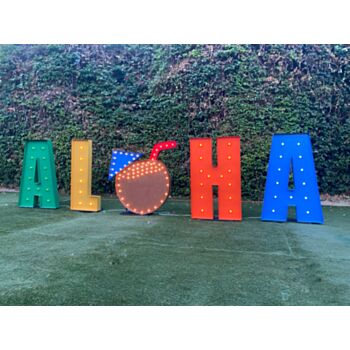 Steel Marquee Letter Aloha High-End Custom Zinc Metal Marquee Light Marquee Sign