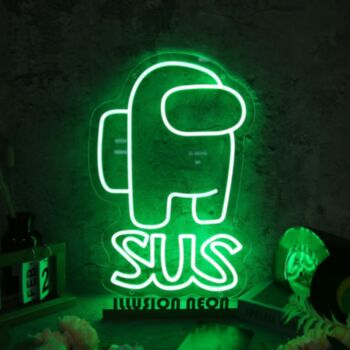 Among Us SUS Green Neon Sign