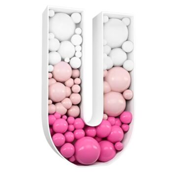 Steel Marquee Letter Balloon Pink U High-End Custom Zinc Metal Marquee Light Marquee Sign