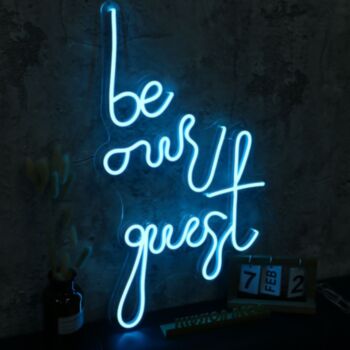 Be Our Guest Blue Neon Sign