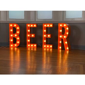 Steel Marquee Letter Beer High-End Custom Zinc Metal Marquee Light Marquee Sign