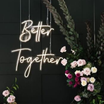 Better Together Neon Sign On The Black Wall Ground