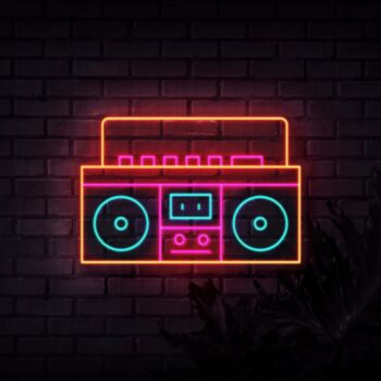 Boom Box Neon Sign