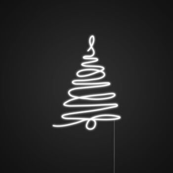 Christmas Tree Line Neon Sign