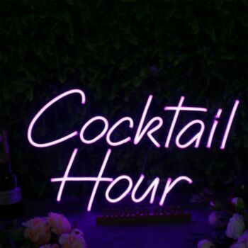 Cocktail Hour Purplr Neon Sign