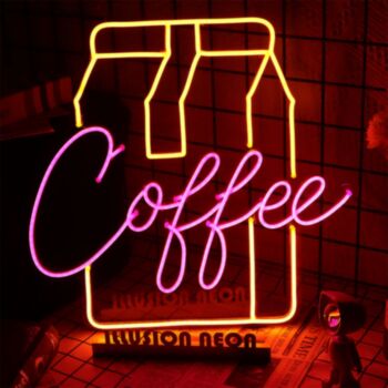 Coffee Milk Carton Neon Sign