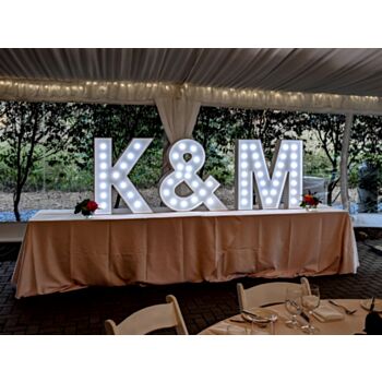 Steel Marquee Letter K&M Name High-End Custom Zinc Metal Marquee Light Marquee Sign