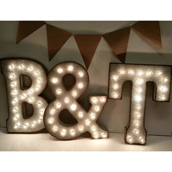 Steel Marquee Letter B and T High-End Custom Zinc Metal Marquee Light Marquee Sign