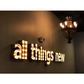 Steel Marquee Letter All Things New High-End Custom Zinc Metal Marquee Light Marquee Sign