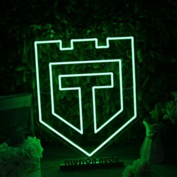 Defensive Shield Green Neon Sign