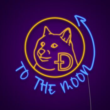 Doge To The Moon Sign Neon Sign